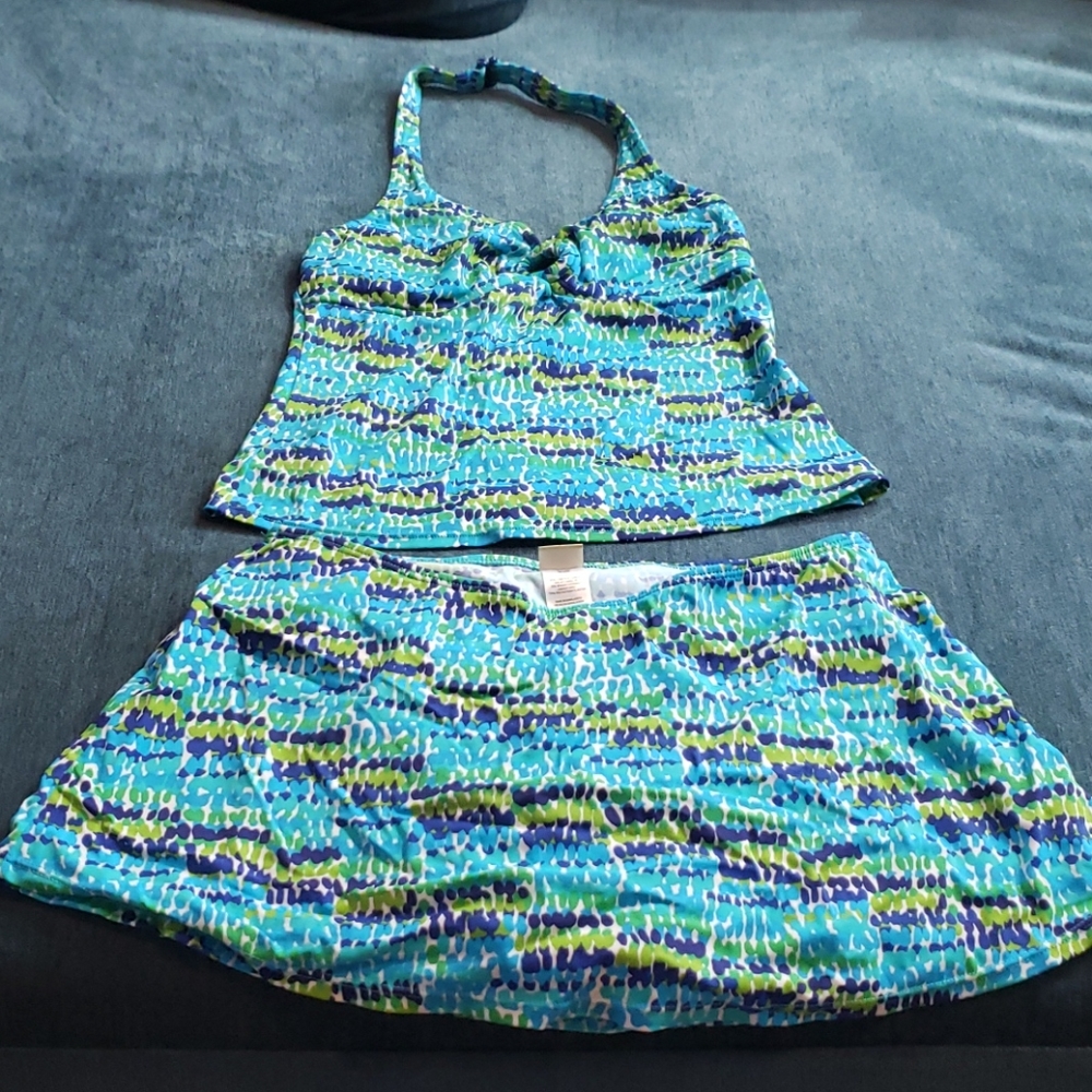 Tanking halter top skirted bottom